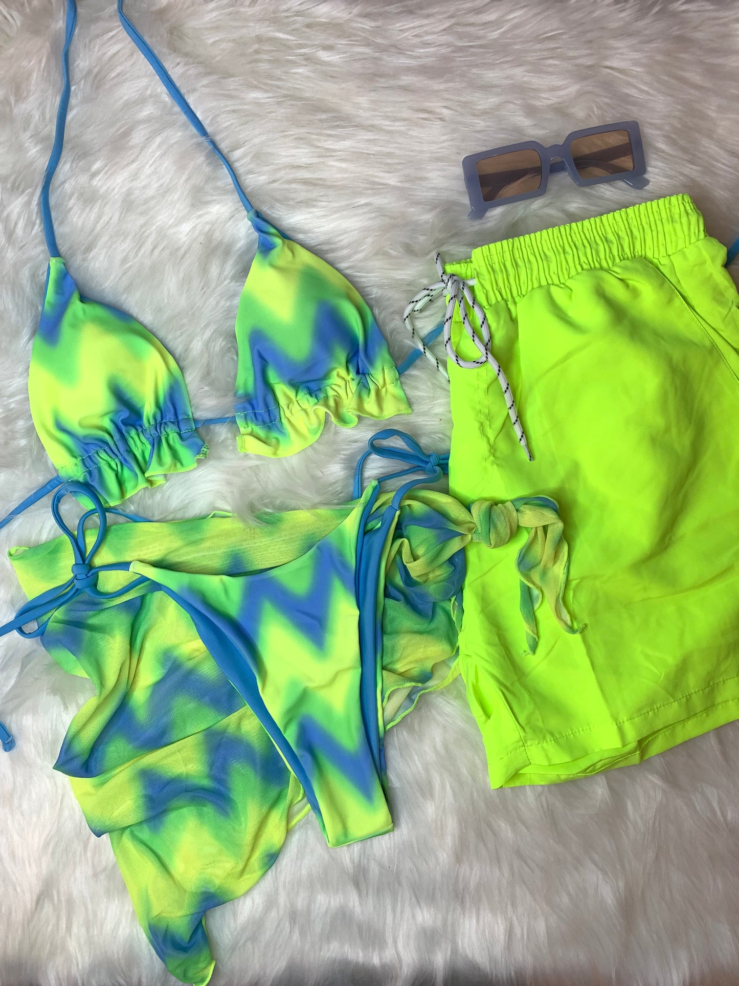 Neon Frill 3 Piece Swim