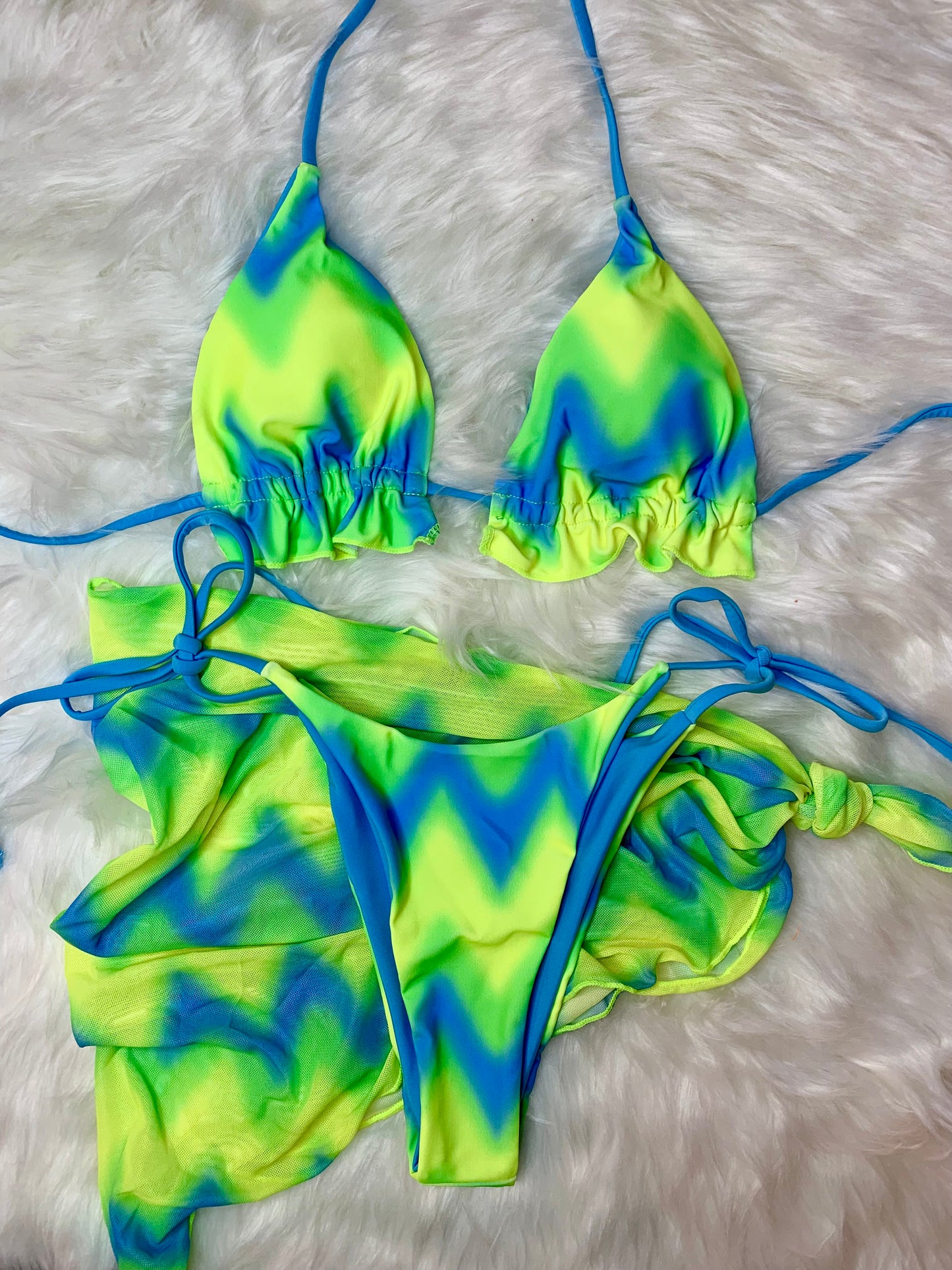 Neon Frill 3 Piece Swim