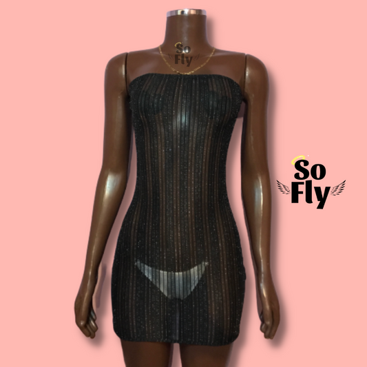 Sparkly Tube Mesh Dress