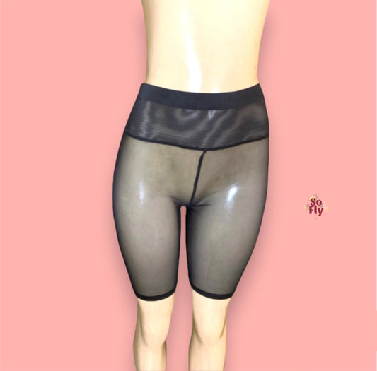 High Waisted Mesh Pants (with Waistband)